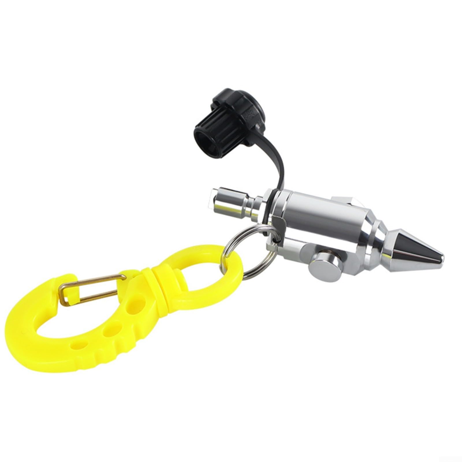 Alanmoship Scuba Diving for BCD Inflator Hose Air Nozzle Copper Blowing Cleaning Tool 8Mm Interface with Hook for Diving Equipment Maintenance Silver 75Mm