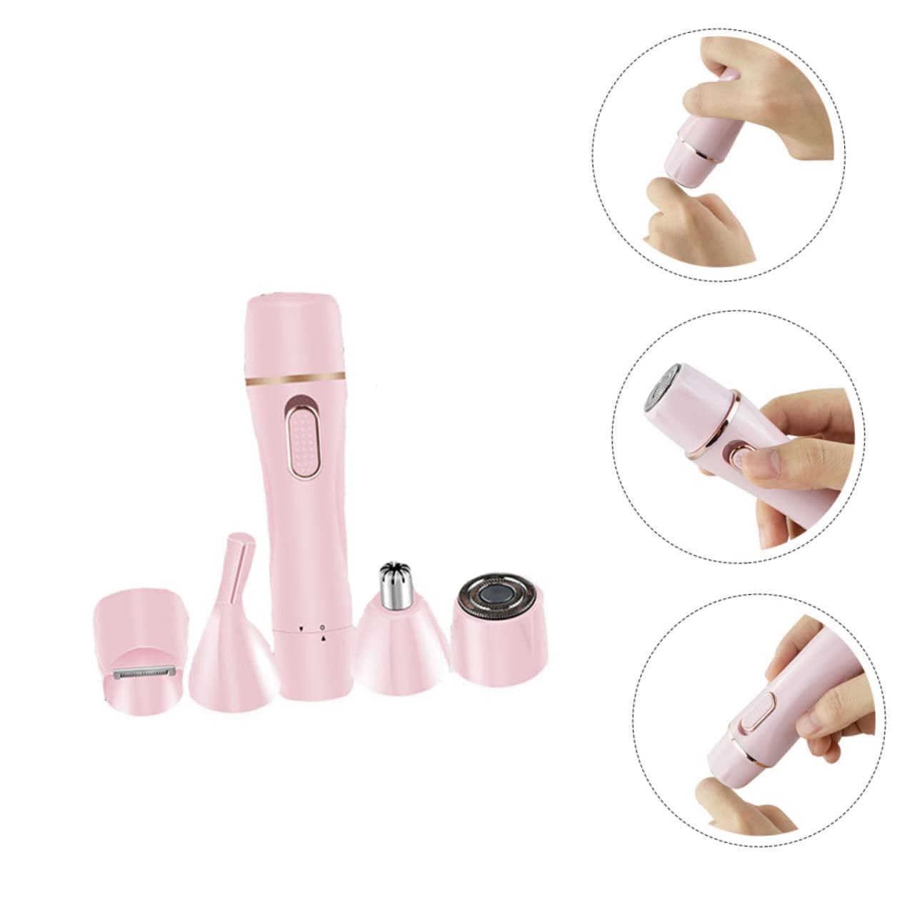 2juegos Afeitadora Eléctrica Multifuncional Para Mujer Recargable Portátil y Cómoda Para Depilación Facial y Corporal Usb Diseño Rosa