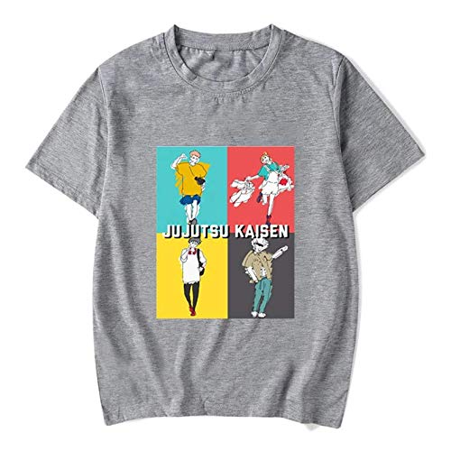 Camiseta Básica Unissex Algodão Jujutsu Kaisen Abertura Anime (Cinza, M)