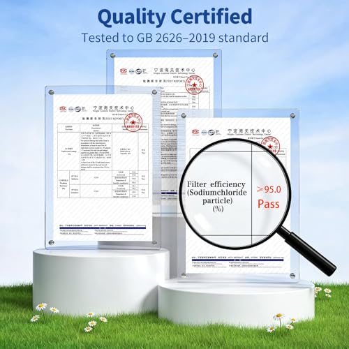 Image of Hotodeal KN95 Face Masks 40 Pcs, Black Kn95 Masks for Adults, 5 Layers Cup Dust Mask for Men, Women, Healthcare /Essential Workers