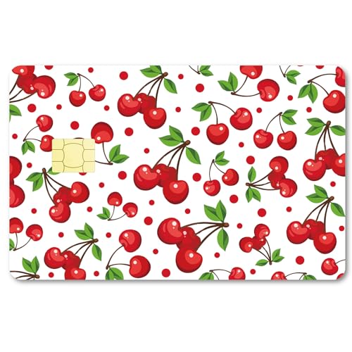 CREATCABIN Etiqueta PiTarjeta Cereza,Cubierta Pieles Tarjetas Crédito Débito Frutas,Protección Personalizada Tarjetas Bancarias Impermeable,Sin Burbujas,Delgada para Tarjeta Transporte 186x137mm