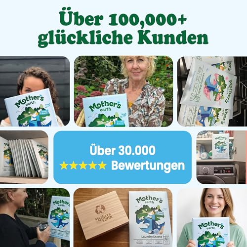 Mother's Earth Waschmittel-Blätter – Frische-Baumwolle-Duft – Nachhaltige, kraftvolle Reinigung, frei von Plastikverpackung… – Ansicht 7
