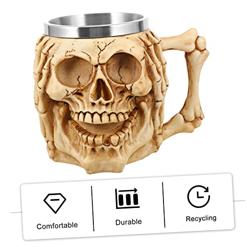Taza de calavera Amosfun de acero inoxidable para regalo gótico 8