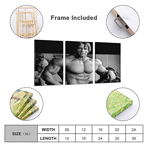 Bodybuilding Posters Arnold Schwarzenegger Muscular Man Posters Living Room Bedroom Bar Gym Dining R Canvas Painting Wall Art Poster For Bedroom Living Room Decor 24X36Inch(60X90Cm) Frame-Style #TOP1