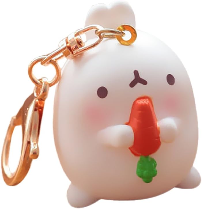 Funbase 3PCS Cute Rabbit Toy Keychain Car Key Chain Decor Gift(Style By Random)