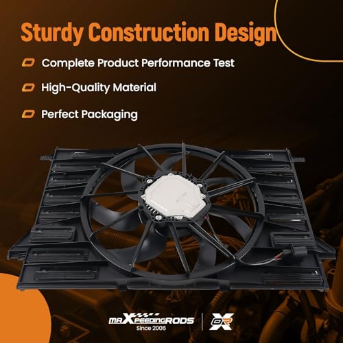 Image of maXpeedingrods Radiator Fan Assembly with Brushless Motor for Audi A4 2017-2020 A4 Quattro 2017-2021, A6 A7 2019-2021, 8W0959455F 8W0959455C AU3115117