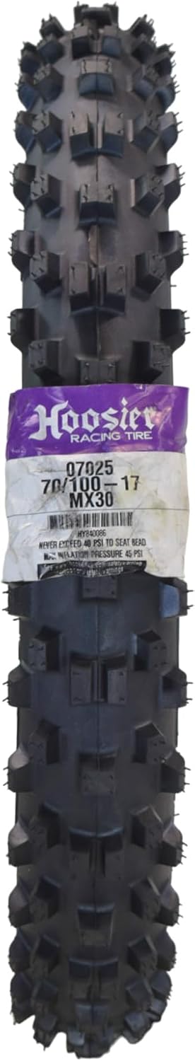 Hoosier Racing Tire 70/100-17 MX30 Dirt Bike Front Tube Type Tire Ideal for 85cc Bikes with Hoosier Keychain