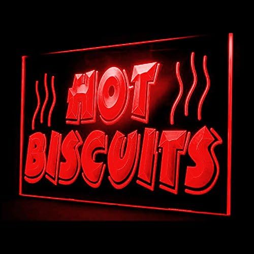 110048 Hot Biscuits Shop Cafe Coffee Bread Display LED Light Neon Sign