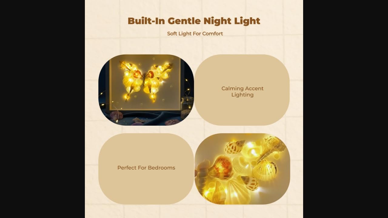 JAZZY PEARLS® DIY Conch Craft Kit, Night Light Picture Frame, Creative Display, Kids Gift, Home Decor Pearl 20.3cm-Arts, Crafts & Sewing-Model & Hobby Building-Model Kits-Diorama Kits