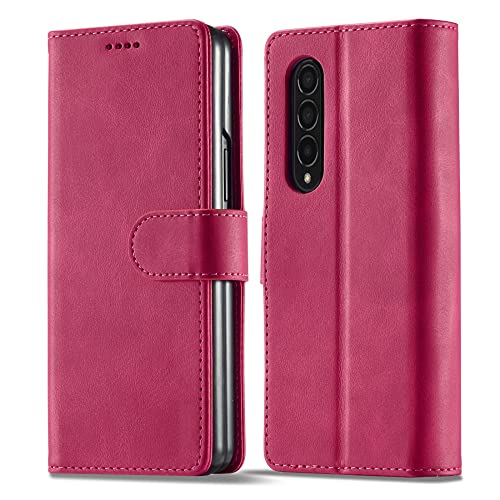 Étui pour Samsung Galaxy Z Fold 3 avec fente carte et clapet cuir rigide