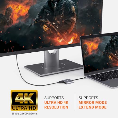 Image of Tukzer 3-in-1 USB Type C to HDMI Adapter 4K@30Hz, 100W PD Fast Charging Port, USB A 3.0 @5Gbps Speed, MultiPort HUB for MacBook Pro Air, Windows, Laptop, iPad, Tablet, Smartphone & All Type C Devices