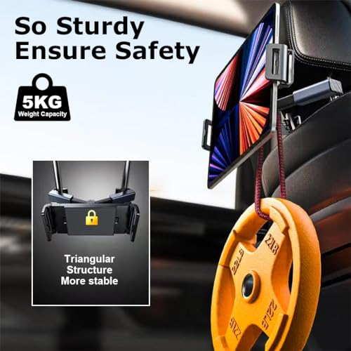 Image of STHIRA Tablet Holder Car 360 Retractable 4.7-12.9in Headrest