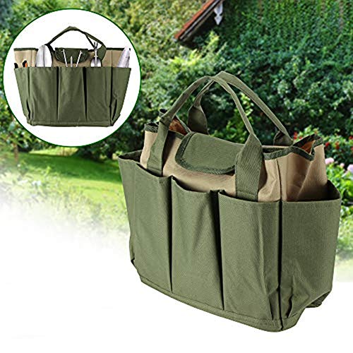 FCOUIID Garden Tool Tote Bag - Yard Lawn Storage Pouch Hand Organizer, 600D Oxford Portable for Outdoor Gardening, Not Include Tools