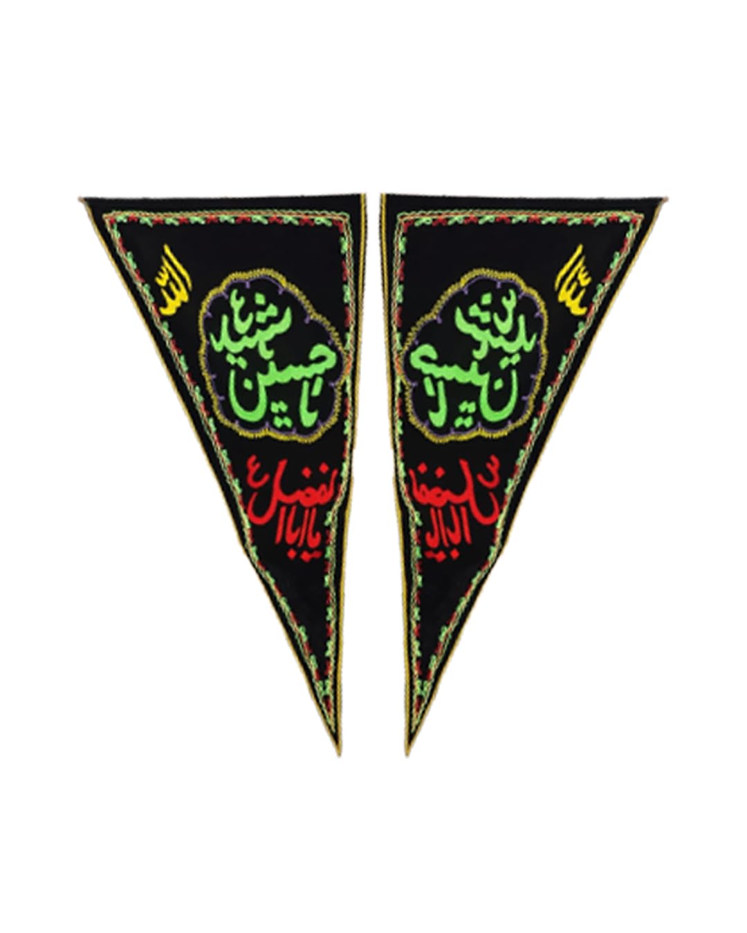 Flag Ya Hussain a.s Shaheed, Ya Abal Fazlil Abbas (A.S.), Parcham, Big Size, Embroidery Work-image-8