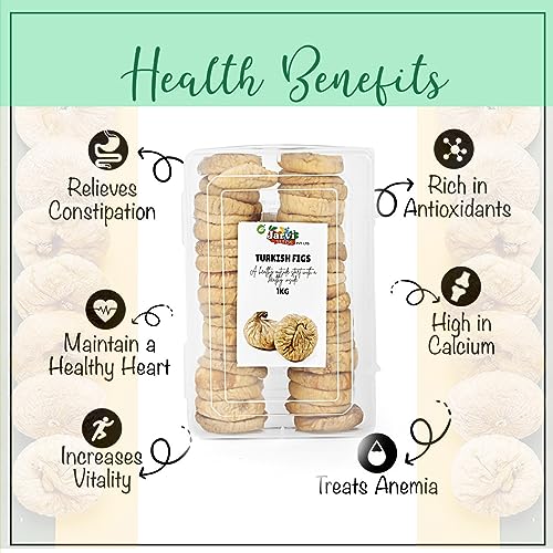 Image of JARVI SEEDS Turkish Figs - Quality Dried Fruits from Turkey, Sweet and Nutritious Snack, Resealable Box (1000 grams)