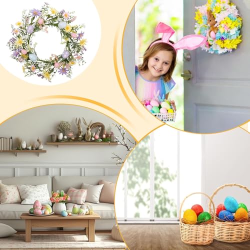 Couronne d'œufs de Pâques de qualité supérieure avec feuillage et branches mixtes - 5