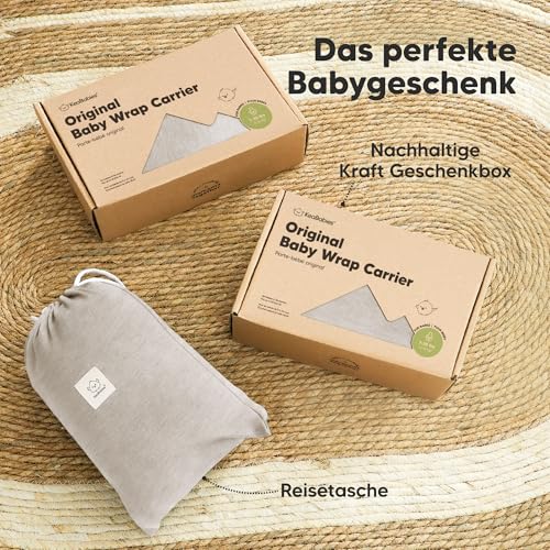 KeaBabies Babytrage Ab Geburt - Atmungsaktive Babytragetücher, Babytrage Neugeborene Ab Geburt, Babytuch Tragetuch Baby Neugeborene, Kleinkind Handfreie Baby Carrier (Stone Gray)