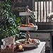 SOFE Distressed White 3 Tiered Tray Stand, Rustic Wood Three Tiered Tray for Spring Easter Decor, Round Farmhouse Tier Tray for Coffee Bar, Kitchen Counter, Dining Room, Home Tabletop Centerpiece