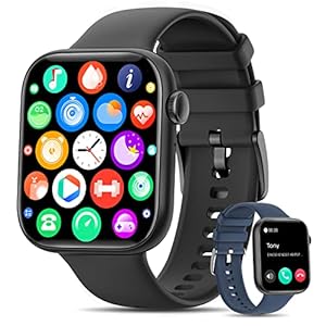 KIQULOV Smartwatch Herren mit Telefonfunktion, 1,8 Fitnessuhr Herren, Fitness Tracker Uhr mit 120+ Sportmodi, Herzfrequenz, SpO2, Schlafmonitor, Schrittzähler usw. Armbanduhr für Android iOS