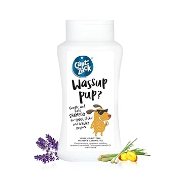 Captain Zack Wassup Pup? Natural Sulphate Free Dog Shampoo 200 ml | for Sensitive Skin Dogs for All Age Groups