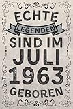  Echte Legenden Sind Im Juli 1963 Geboren: Lustiges Notizbuch A5 I Dotted I 120 Seiten I Geschenk frauen männer geburtstag , Geburtstagsgeschenk für ... Juli 1963 Notizbuch geburtstag, 6 x 9 Zoll
