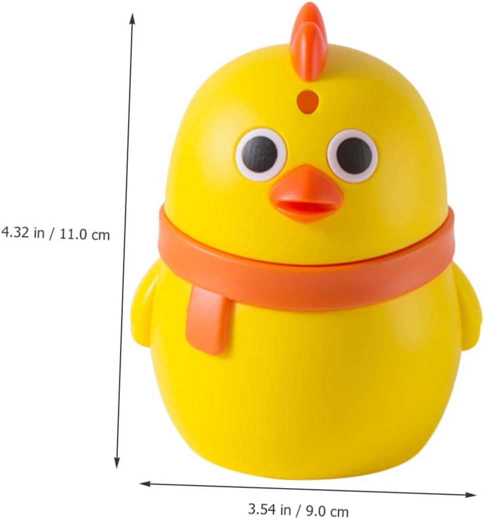 SUPVOX 3pcs Cartoon Chicken Toothpick Holder Set, Push-button Plastic Toothpick Organizer Containers in Blue, Orange, Yellow for Kitchen and Dining Tabletop Use