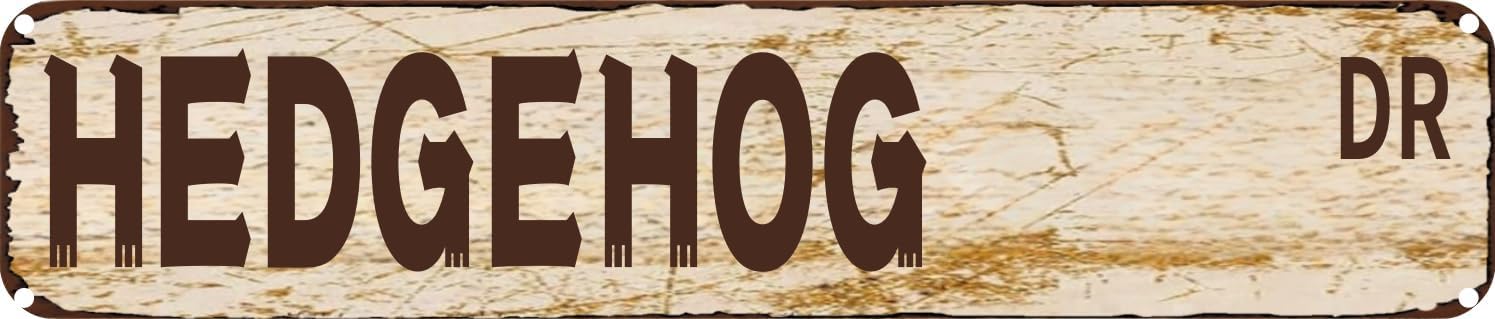 Vintage Tin Sign Retro Metal Wall Decor HEDGEHOG DR Rustic Aluminum Plaque for Home,Bar,Kitchen,Garage,Man Cave 4x16 Inch