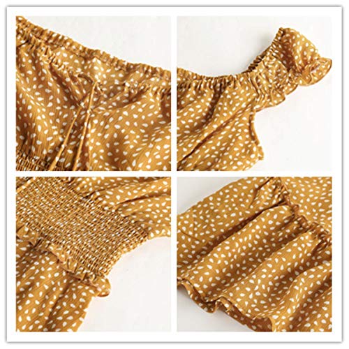Image of Womens Summer Sundress Ruffle Sleeve Sweetheart Neck Print Mini Dress