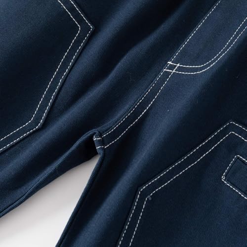 Toddler Baby Pants Boys Girls Spring Fall Casual Solid Color Pocket Work Pants Elastic Waist and Ankles Unisex3