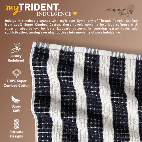 Image of MYTRIDENT Symphony of Threads Towel for Bath, 75 cm x 150 cm, 100% Cotton, 625 GSM, Super Soft, Absorbent, Quorra