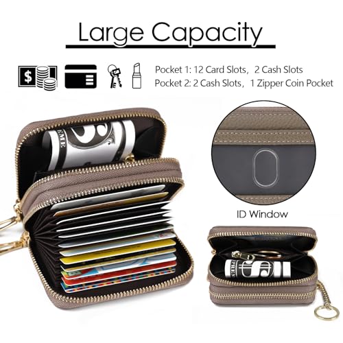 Image of imeetu Rfid Credit Card Holder,Genuine Leather Businese Card Case,Rfid Blocking Wallet for Women & Men