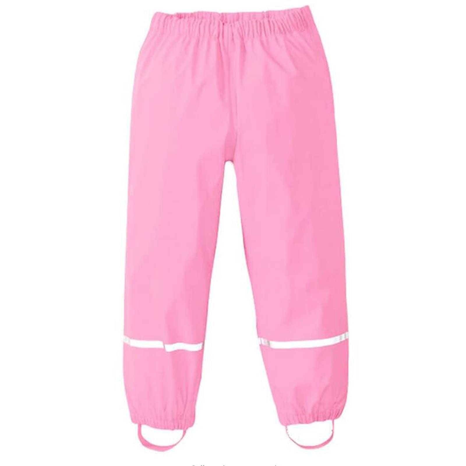 Chedin Unisex Regenhose Kinder, Regenhose Damen wasserdicht und Winddicht, Hose Atmungsaktiv Matschhose, ungefüttert Regenbundhose Überziehhose für Mädchen Jungen (134, Rosa)