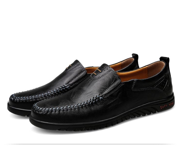 Men's Fashion Handmade Comfortable Casual Loafers with Soft Sole Shoes, Middle Aged Men's Footwear2