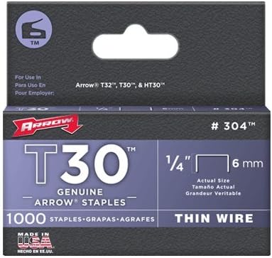 Arrow Fastener 1/4 in. L x 3/8 in. W Steel Narrow Crown Thin Wire Staples 22 Ga. 1000 pk