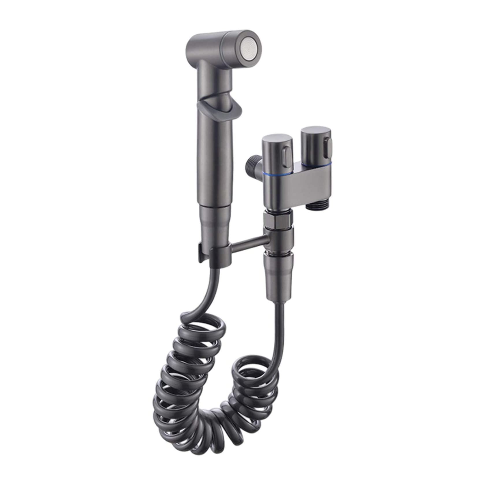 Peryauts Grey 1 In 2 Out Dual Control Valve 1 In 2 Out Washing Machine Toilet Faucet For Bidet Bathroom -In- Dual Control Valve, In- Washing Machine, For Bidet, Shower