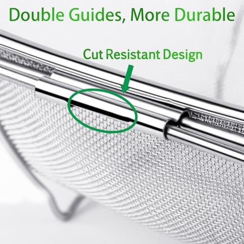 Tiawudi 6-Quart Large Over The Sink Colander, Heavy Duty 40% Thicker 18/8 Stainless Steel Fine Mesh Strainer Basket with Expandable Rubber Grip Handles - Strain, Drain, Rinse Fruits, Vegetables thumbnail 6