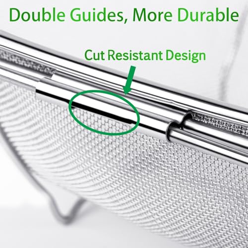 Tiawudi 6-Quart Large Over The Sink Colander, Heavy Duty 40% Thicker 18/8 Stainless Steel Fine Mesh Strainer Basket with Expandable Rubber Grip Handles - Strain, Drain, Rinse Fruits, Vegetables - Image 5