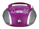 radio lila UKW-RDS Empfang Grundig GRB 2000 Tragbare Radio Boombox lila/silber