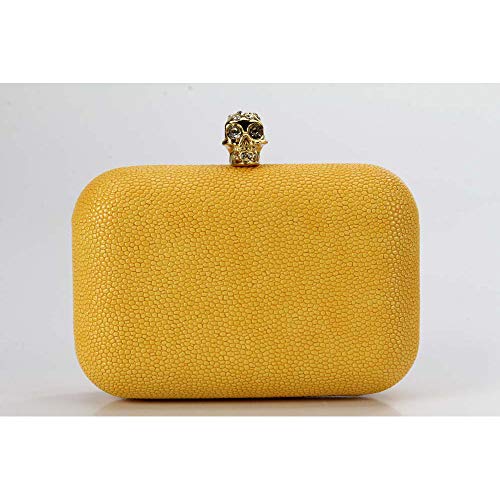 clutch pashmina stingary caveira metal amarelo besha