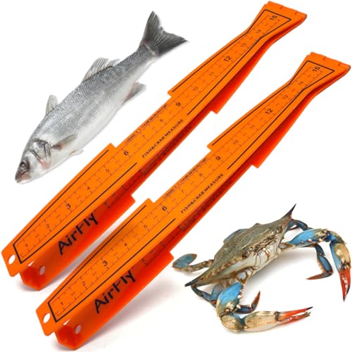 AirFly 2 Pack 32 in Folding Fish Ruler Measuring Board, Crab Gauge