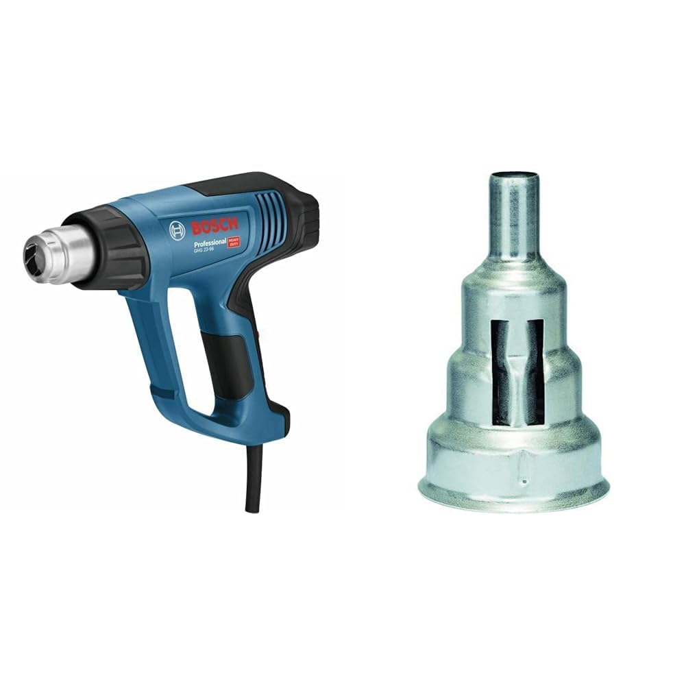 Bosch Professional GHG 23-66 - Decapador (2300 W, temperatura regulable 50-650°, pantalla digital, 10 flujos, 2 accesorios, en maletín) + Bosch 1 609 201 797 - Boquilla reductora - 9 mm (pack de 1)