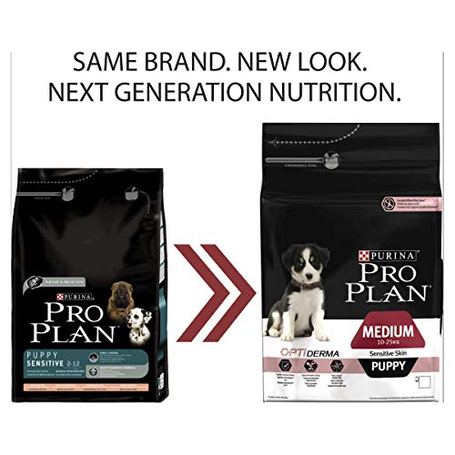 PRO PLAN Medium Puppy Sensitive Skin mit Optiderma, reich an Lachs, 3 kg, für mittelgroße Welpen