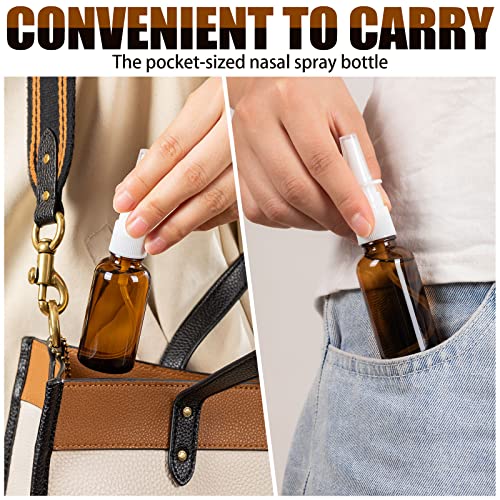 14 Pcs Nasal Spray Bottle, 30ML/1OZ 6 Pcs Empty Refillable Fine Mist Glass Nasal Spray Bottle with 2 Pcs Funnels, Labels, Dropper, Nozzle3