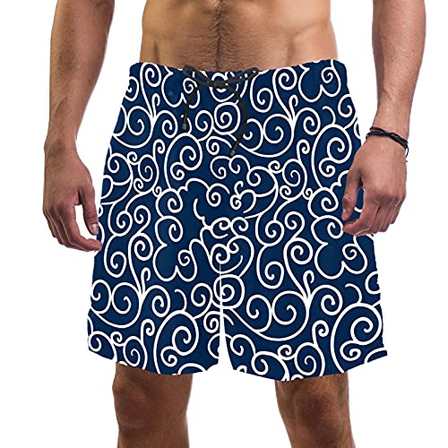 Short de bain pour homme doublure maille anti-frottement bleu M