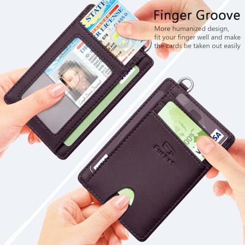 Image of FurArt Slim Minimalist Wallet RFID Credit Card Holder for Men | slim minimalist compact rfid id window thin