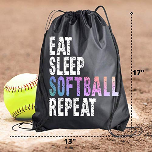 Sportybella Softball Gift Bundle, Softball She Believed She Could Keychain, Drawstring Bag And Hair Ties Gift Set, Girls Softball Accessories For Softball Players And Teams #TOP2