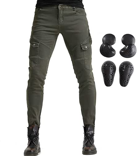 Men Women Motorcycle Riding Jeans Protective Pants Knight Hockey Biker