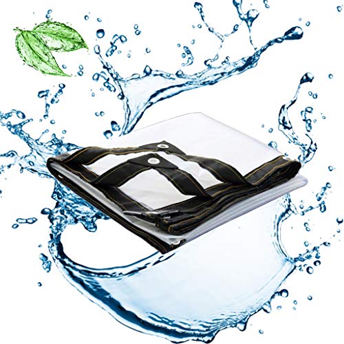 wasserdichte Plane Durchsichtig, 5 Mil Dick Abdeckplane Transparent, Mit Ösen Schutzplane Für Trampolin Balkon Boden Camping Pavillon Gartenmöbel