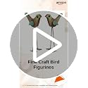 Image of Wooden Rustic Bird Figurines Set of 2 | Handmade Wood & Iron Decorative Showpiece | Antique Finish Table Decor for Home & Office (Height 11 inch, 220g) (Wooden Flying Bird S2)