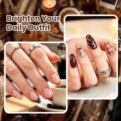 Image of Beetles Brown Gel Nail Polish Set, 6 Colors Nude Brown Gel